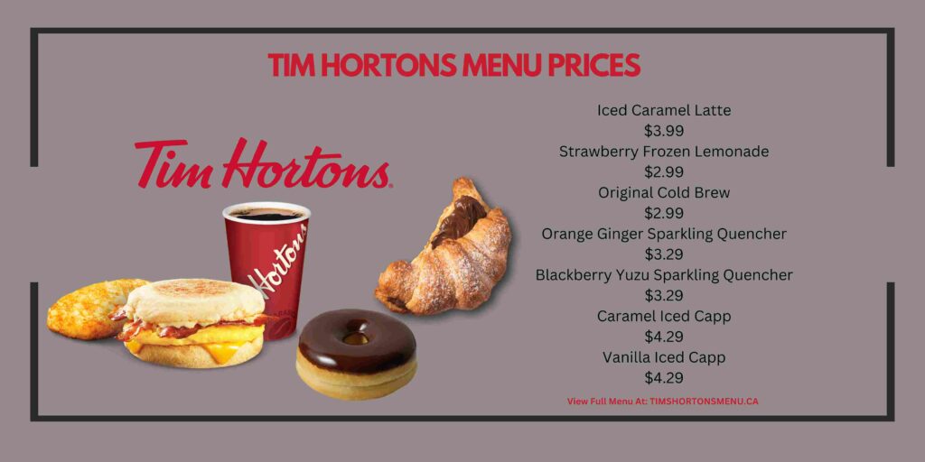 TIM HORTONS, London - 4530 Colonel Talbot Rd - Menu, Prices