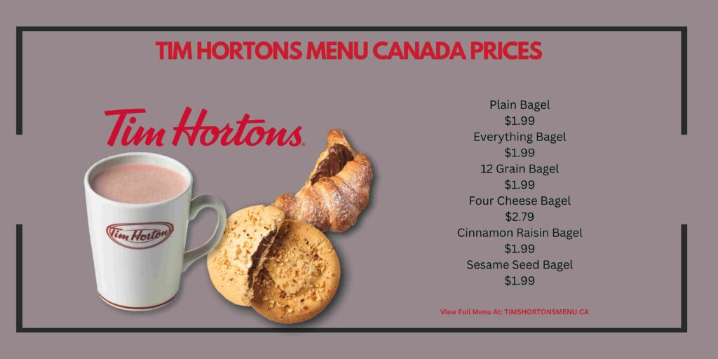 Tim Hortons Menu with Prices Canada 2023❤️